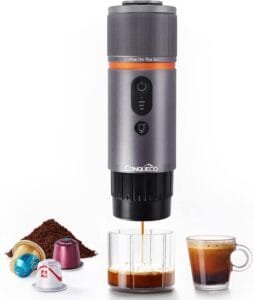 CONQUECO Portable Espresso Machine Travel: 12v Car Coffee Maker with Battery for Camping - Small Electric - 2