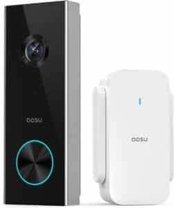AOSU Wireless Doorbell Camera, Battery-Powered Video Doorbell, 2K Resolution