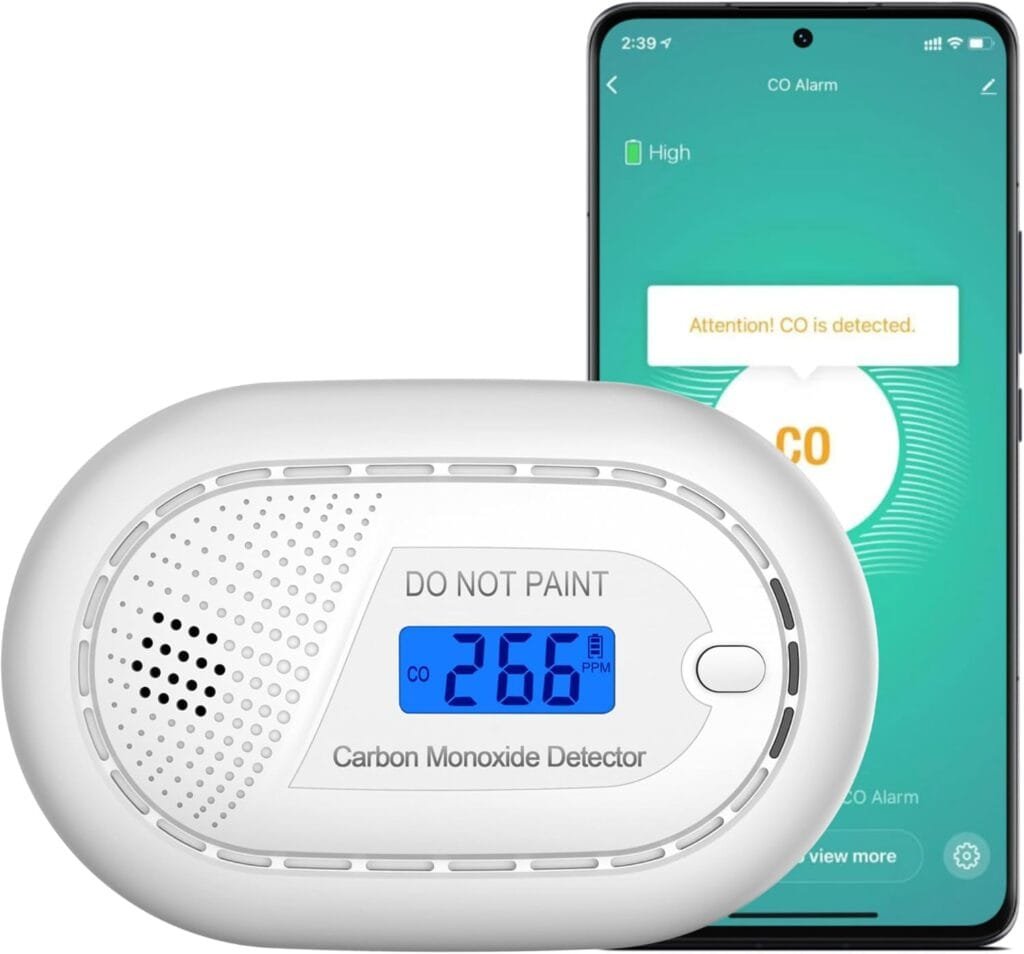 Aroha Smart Connect Carbon Monoxide Detector WiFi - 10 Year Battery - Carbon Monoxide Alarm - CO Meter with App Tuya & Smartlife, Smart Home