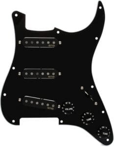 EMG ST-65 Alnico 5 Passive Prewired Strat Pickguard Set, Black