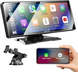 ESSGOO A-pple Carplay & Android Auto with 10.26 Inch Screen, Wireless A-pple Carplay with Light-Sensitive, Support Bluetooth Hands-Free/Mirror Link/AUX,Works for Multiple Car Models