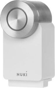 Nuki Smart Lock Pro (4th generation), smart door lock with Wi-Fi and Matter for remote access, electronic door lock turns your smartphone into a key, with Power Pack, for Euro Profile Cylinder