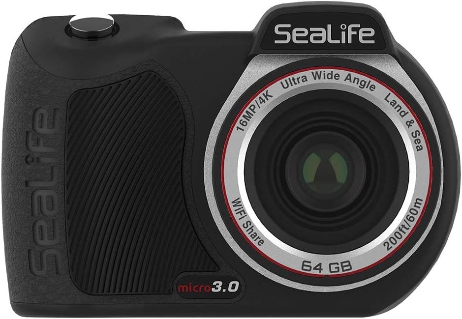 SeaLife Micro 3.0 64GB, 16mp, 4K Underwater Camera for underwater photography and video, easy set-up, wireless transfer; includes case, wrist strap