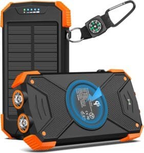 BLAVOR Solar Charger Power Bank 10,000mAh, Portable Wireless Charger, 20W Fast Charging External Battery Pack with USB C for Cell Phones