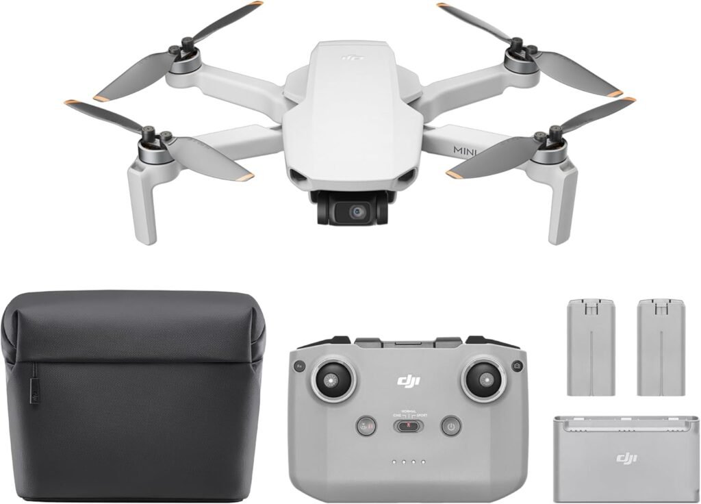 DJI Mini 4K Fly More Combo, Drone with 4K UHD Camera for Adults, Under 249 g, 3-Axis Gimbal Stabilization, 10km Video Transmission, Auto Return, 3 Batteries for 93-Min Max Flight Time