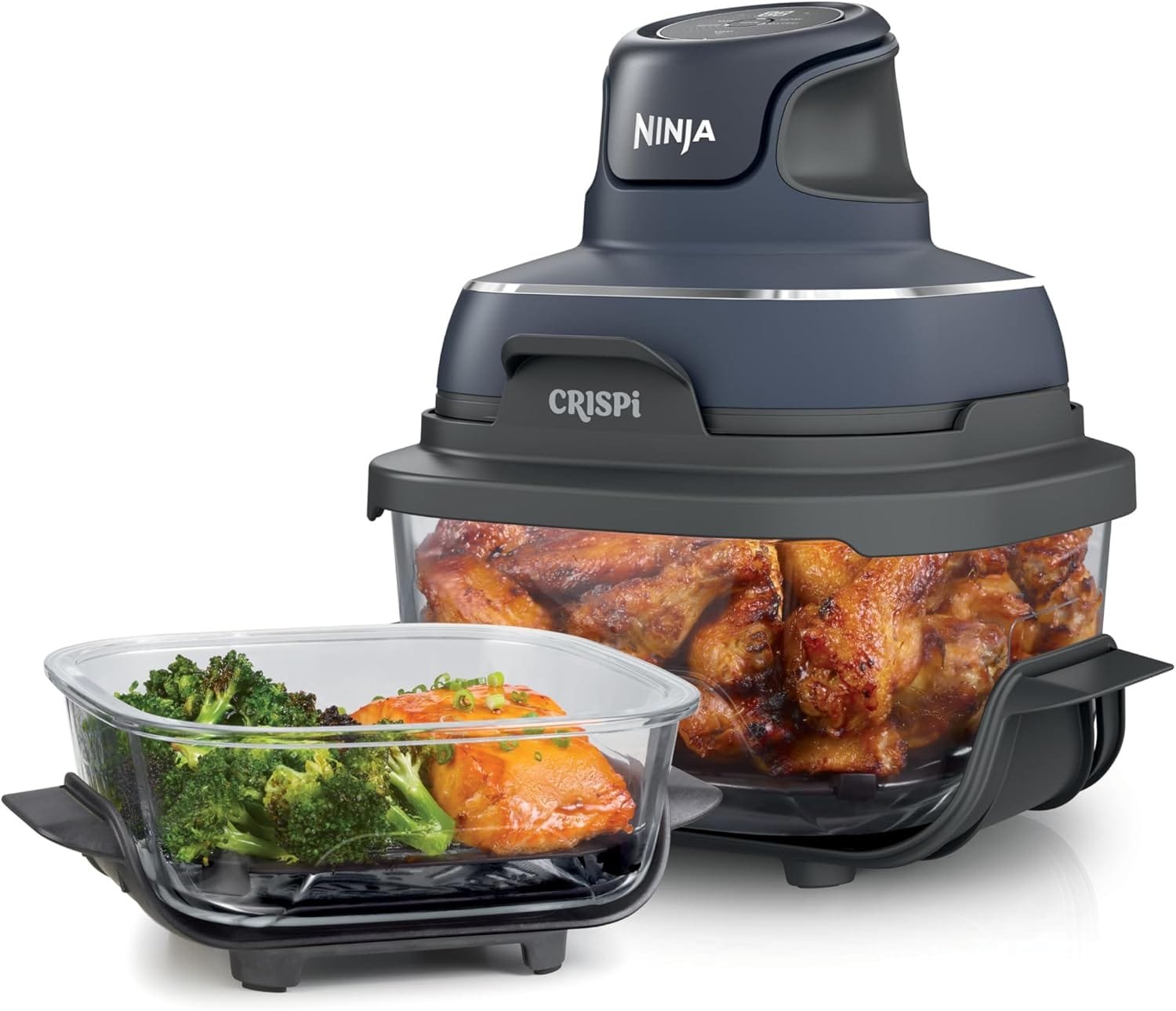 Ninja Crispi Air Fryer, Microwave, Freezer & Dishwasher Safe, Non Toxic Glass Portable Cooking System