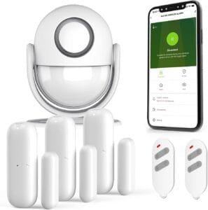 SECRUI Wifi Door Sensor Alarm, Tuya Smart APP Remote Control Wireless Motion Detector Alarm with Siren, DIY Home Security Alarm System Work with Alexa and Google Home