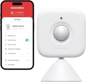 SwitchBot Smart Motion Door Sensor - Wireless Home Security System, PIR Motion Detector Alert, Add SwitchBot Hub Mini to be Compatible with Alexa
