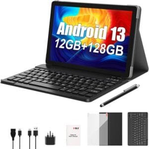 Xgody Tablet 10 Inch 2024 Newest Android 13,4-Core 2.0GHz,5G WIFI,12GB RAM+128GB ROM (TF 1TB), 8000mAh,Battery