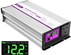 BELTTT Pure Sine Wave Power Inverter DC to AC 220V 230V 240V Remotely Controllable Converter with USB Ports and AC Outlet Use for RV Truck Car Home CE Approved (1000W/12V)
