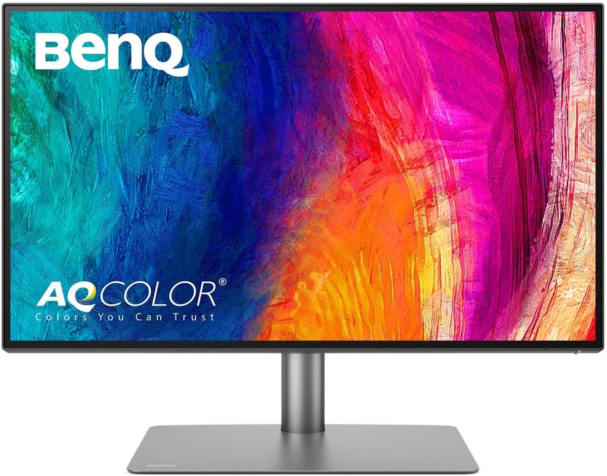 BenQ PD2725U Thunderbolt 3 Monitor for Macbook 27" 4K UHD | 100% Rec.709 & sRGB,95% P3 | IPS | DeltaE≤3 | Pantone | Calibration Report | Ergonomic | USB-C (65W) | Daisy Chain,Black