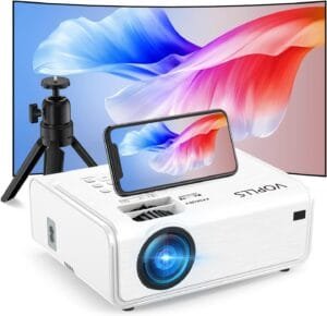 [Electric Keystone 6D/4P] Projector 4K, 5G WiFi Bluetooth Projector 18000L, VOPLLS Native 1080P Projector with PPT, Zoom, Outdoor Projector for TV Stick/iOS/Android