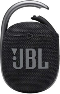 JBL CLIP 4 Bluetooth Speaker in Black - Waterproof, Portable Music Box with Practical Carabiner - Up to 10 Hours of Wireless Music Streaming