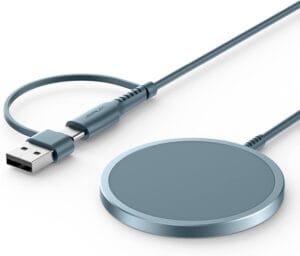 JSAUX Magnetic Wireless Charger Compatible with MagSafe Charger/iPhone 16/16 Plus/16 Pro/16 Pro Max/iPhone 15 Plus Pro Max/iPhone 14 13 12 Series/Airpods, Wireless Charging Pad, Mag Charger