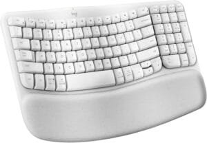 Logitech Wave Keys Wireless Ergonomic Keyboard with Cushioned Palm Rest, Comfortable Natural Typing, Easy-Switch, Bluetooth, Logi Bolt Receiver, for Multi-OS, Windows/Mac