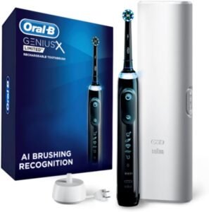 Oral-B Genius X Limited Rechargeable Electric Toothbrush with 1 Replacement Brush Head, Travel Case