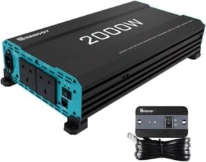 Renogy 2000W Pure Sine Wave Inverter, 4000W Peak 12V DC to 240V AC Power Converter with UK Sockets, UPS Function and Remote Controller for Off-grid, RV, Truck, Boat, Camping, and Home