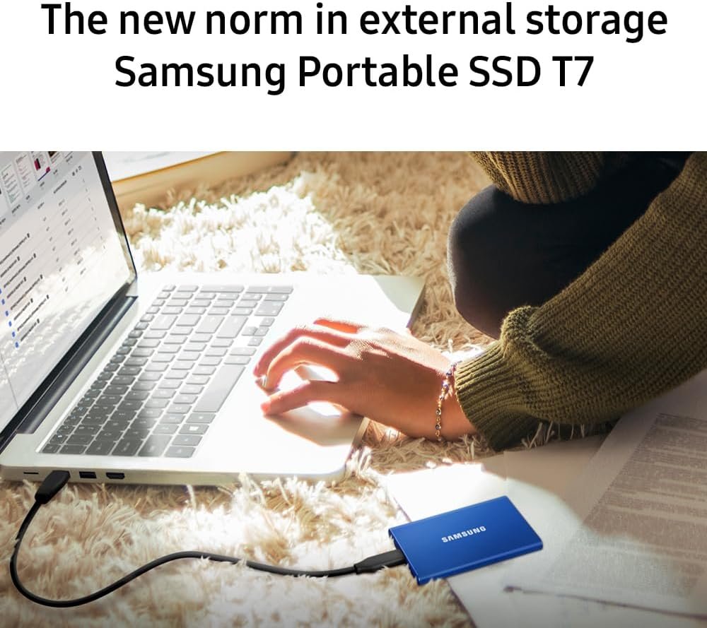 Samsung T7 Portable SSD - 2 TB - USB 3.2 Gen.2 External SSD - Metallic Red (MU-PC2T0R/WW)