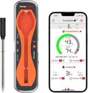 ThermoPro TempSpike 150m Range Truly Wireless Meat Thermometer, Bluetooth Meat Thermometer for Air Fryers Cooking, Grilling and Sous Vide, Food Thermometer Wireless with Smart APP for BBQ