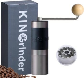 KINGrinder K2 Straight Handle Manual Coffee Grinder with 140 Adjustable Grinding Levels for Aeropress, French Press, Drip, Espresso, 25g Capacity