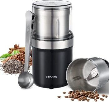 KYG Electric Coffee Grinder with 1 Removable Stainless Steel Container, 300 W Electric Coffee Bean Mill, Spice Mill with 100 g Capacity, for Coffee Beans, Grains, Ceylon Cinnamon