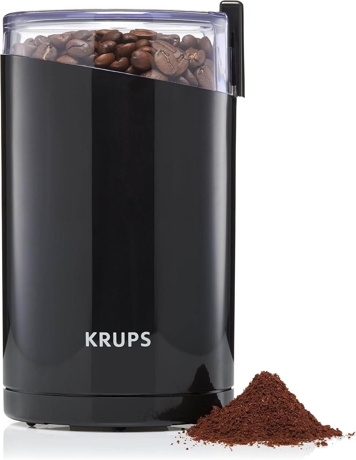 Krups F20342 Coffee Grinder and Spice Mill in One, Powerful Motor, Grinding Variable, 75 g Capacity, Stainless Steel Impact Blade, Safety Lid, Non-Slip Feet