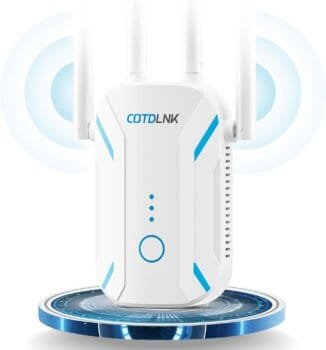 COTDLNK 2025 WiFi Extender Booster for Home 1200Mbps WiFi Booster Dual Band Wireless Internet Booster, with Ethernet port, One-Tap Setup