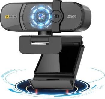 USB Webcam, 4K/60FPS Full HD Webcam for PC, Video Calling, Computer Camera with Clear Stereo Audio, Auto Light Correction, Plug&Play, Works with Skype, Zoom, FaceTime, Hangouts and more
