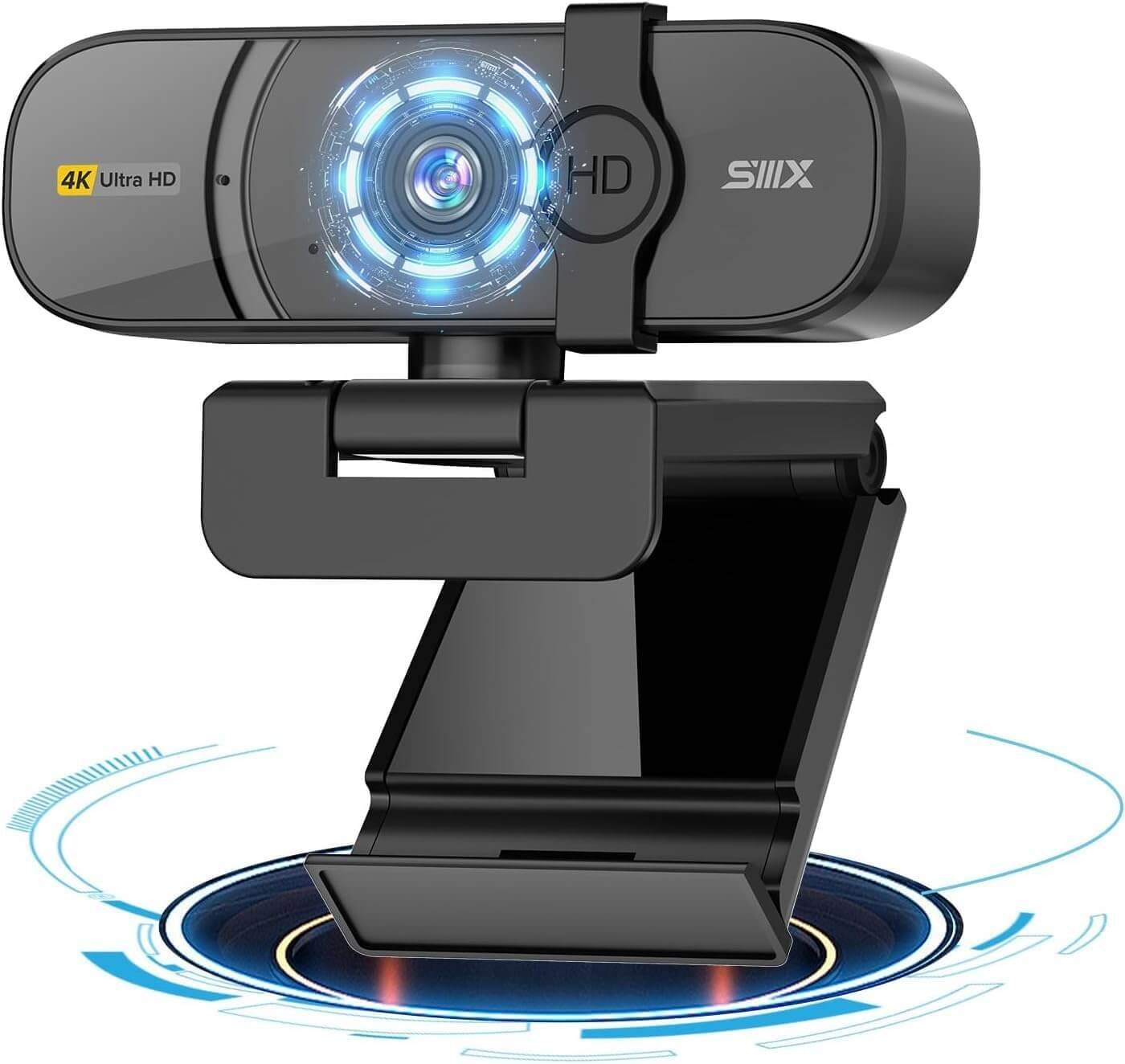 USB Webcam, 4K/60FPS Full HD Webcam for PC, Video Calling, Computer Camera with Clear Stereo Audio, Auto Light Correction, Plug&Play, Works with Skype, Zoom, FaceTime, Hangouts and more