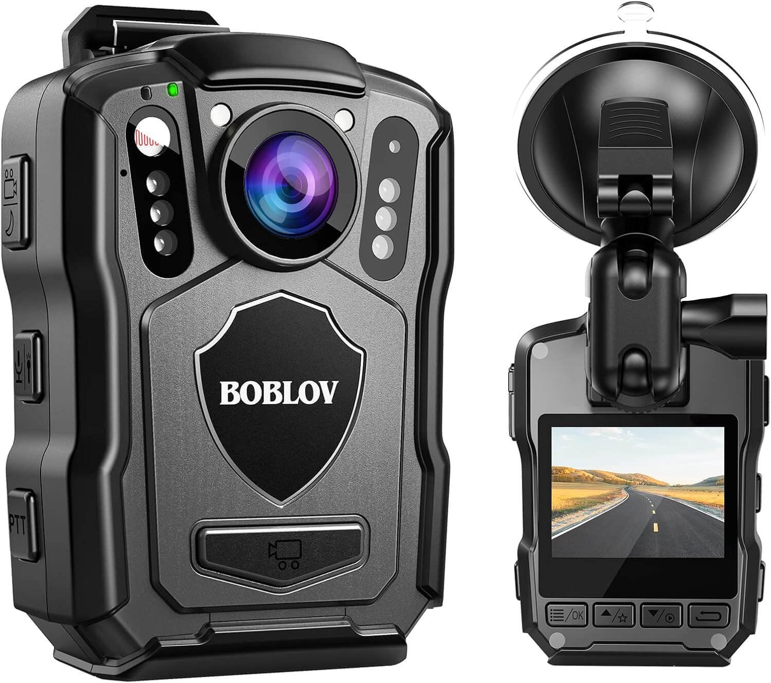 BOBLOV M5 2K HD Body Worn Camera, 128GB Police Bodycams for Law Enforcement, 4200mAh Battery for 12 Hours Video Record, IP67 Waterproof 2M Anti-Drop, Body Mounted Camera