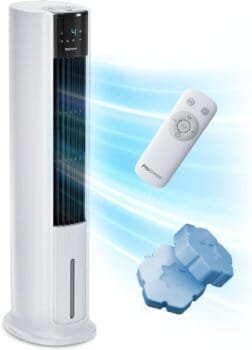 Pro Breeze® 7L 4in1 Evaporative Air Cooler & 42" Portable Tower Fan, 3 Fan Speeds, Remote Control, Automatic Oscillation, 10 Hour Timer and Sleep, Natural and Humidification Mode for Home and Office