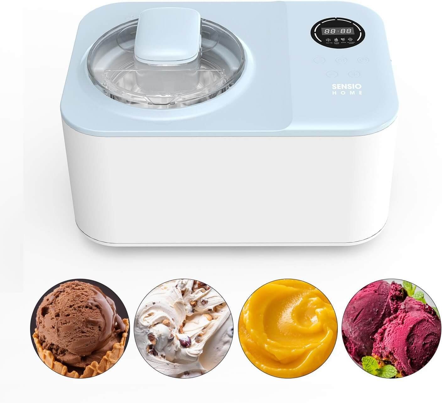 Sensio Home Icy Treats Ice Cream & Dessert Maker, Delicious Fast Ice Cream NO Pre Freezing Required, Gelato, Sorbet, Yoghurt In 40 Minutes with Recipes Included