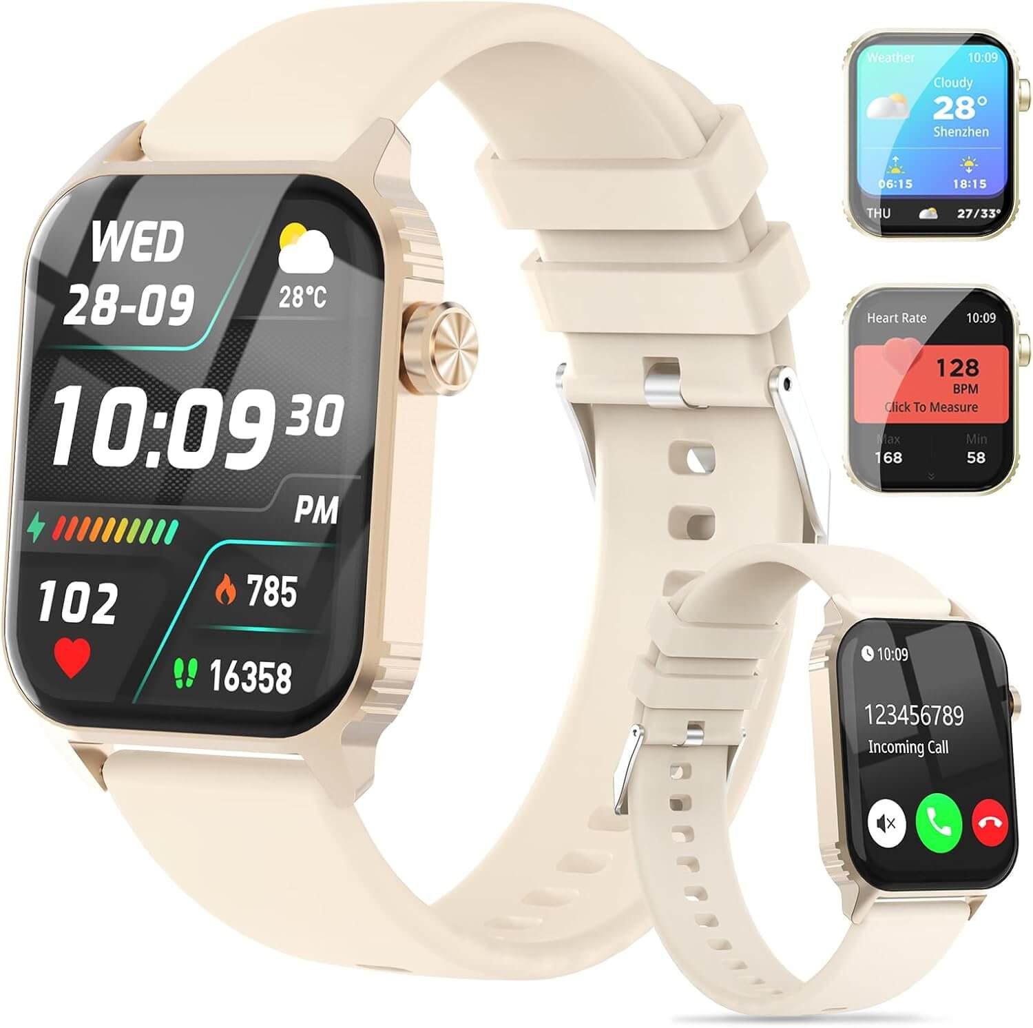 Smart Watches for Women Men, 1.83" HD Smartwatch with 120 Sports Modes, Heart Rate/Sleep Monitor, IP67 Waterproof, Bluetooth Call & Music Control for iPhone/Android 