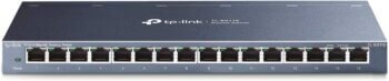 TP-Link 16 Port Gigabit Ethernet Network Switch, Desktop/ Wall-Mount, Fanless, Sturdy Metal w/ Shielded Ports, Traffic Optimization