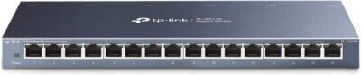TP-Link 16 Port Gigabit Ethernet Network Switch, Desktop/ Wall-Mount, Fanless, Sturdy Metal w/ Shielded Ports, Traffic Optimization