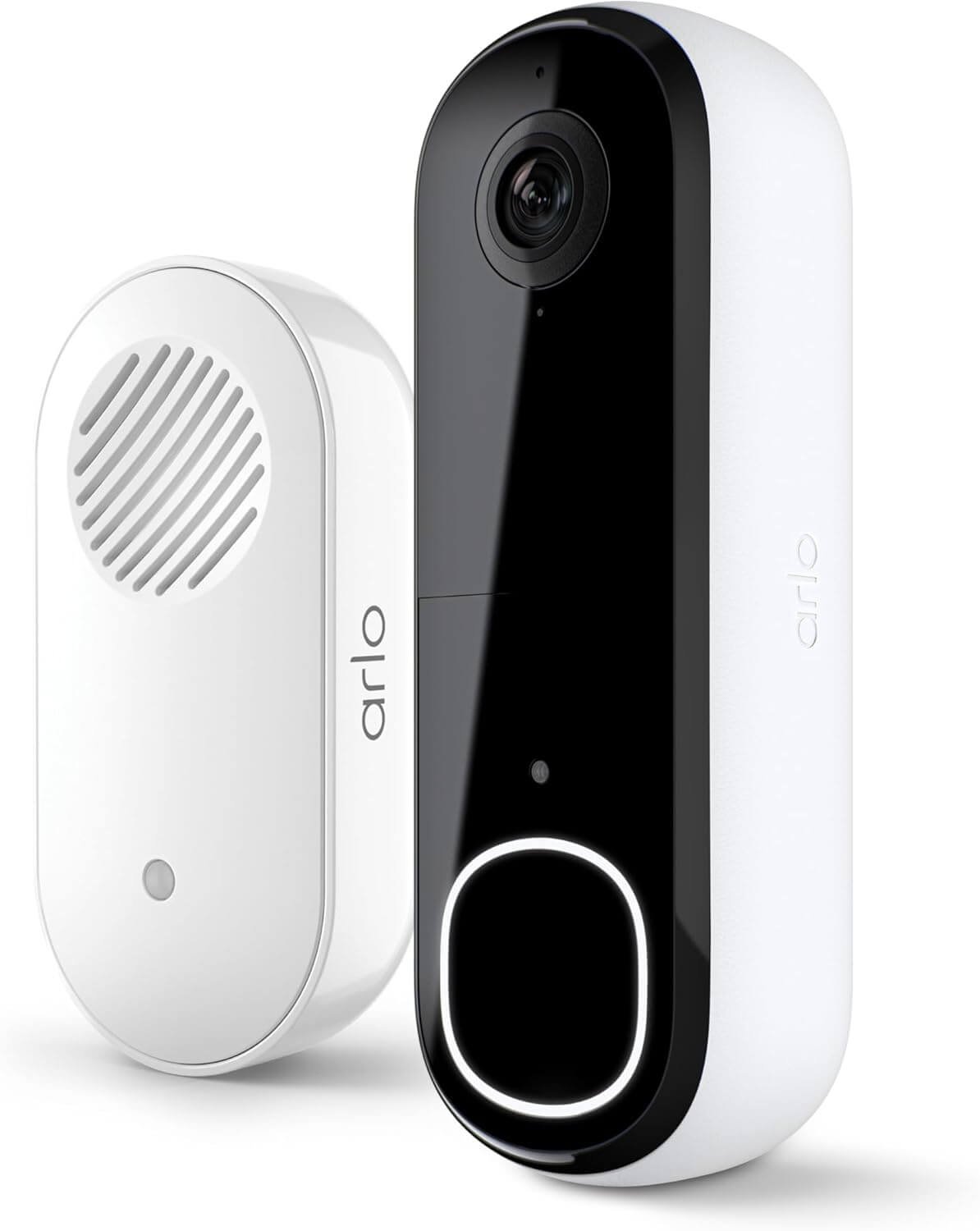 Arlo Video Doorbell 2K 2nd Generation & Chime 2 Bundle, 2K Doorbell Camera, 2-Way Audio, Package Detection, Motion Detection and Alerts, Built-in Siren, Night Vision