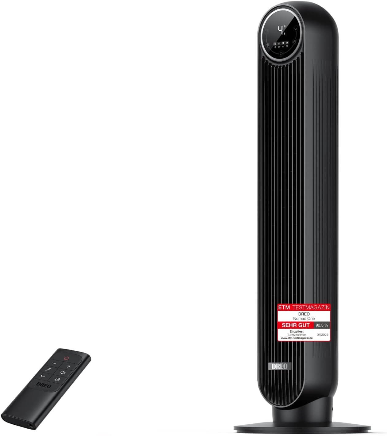 Dreo Tower Fan for Bedroom, 7.6m/s Speed, 20dB Quiet Pedestal Fan, 90° Oscillating Fan with 4 Speeds, 4 Modes