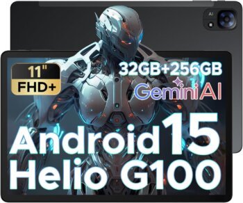DOOGEE Tab E3 Android 15 Tablet 2025, 11 Inch Tablet, Octa-Core Helio G100,32GB+256GB/2TB, 8800mAh Battery, 90Hz Screen, Gemini AI, Dual SIM/BT5.2/5G WiFi/GPS/Face ID, Gray