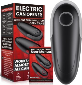 One Touch Electric Can Opener Fits All Can Sizes, Electric Can Openers for Kitchen Food Safe with Smooth Edge, Kitchen Gadgets Automatic Can Opener for Seniors, Arthritis and Chef