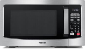 TOSHIBA EM131A5C-SS Countertop Microwave Ovens 1.2 Cu Ft with 12.4" Removable Turntable Smart Humidity Sensor, 12 Auto Menus Mute Function ECO Mode Easy Clean Interior, 1000W, Silver
