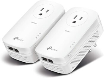 TP-Link AV2000 Powerline Ethernet Adapter TL-PA9020P KIT - Powerline Network Adapter, Passthrough, 2x2 MIMO, 2 Gigabit Ports, Ethernet Over Power, Plug Pair & Play, Power Saving, Free Expert Help