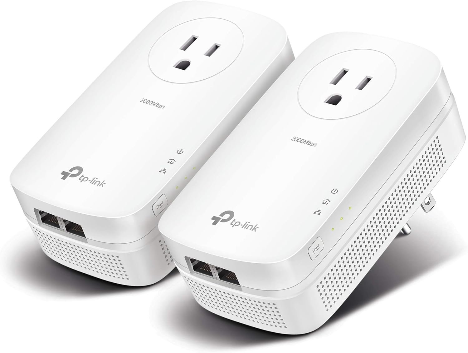 TP-Link AV2000 Powerline Ethernet Adapter TL-PA9020P KIT - Powerline Network Adapter, Passthrough, 2x2 MIMO, 2 Gigabit Ports, Ethernet Over Power, Plug Pair & Play, Power Saving, Free Expert Help