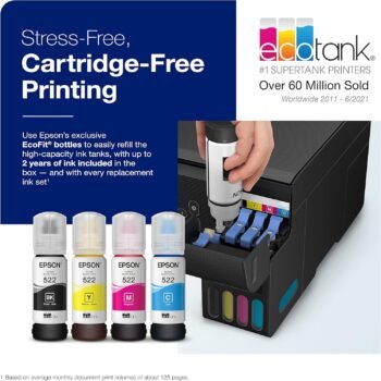 Epson EcoTank ET-2800 Wireless Color All-in-One Cartridge-Free Supertank Printer with Scan and Copy The Ideal Basic Home Printer