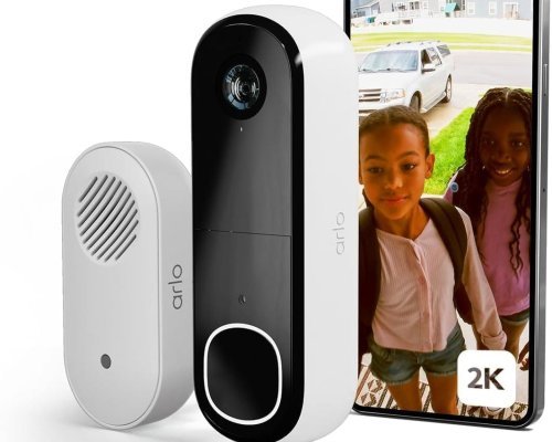 Arlo 2K HD Video Doorbell with Camera & Doorbell Wireless, WiFi Doorbell, Motion Sensor, 2-Way Audio, Ring Siren, Front Door Night Vision, Smart, Alexa