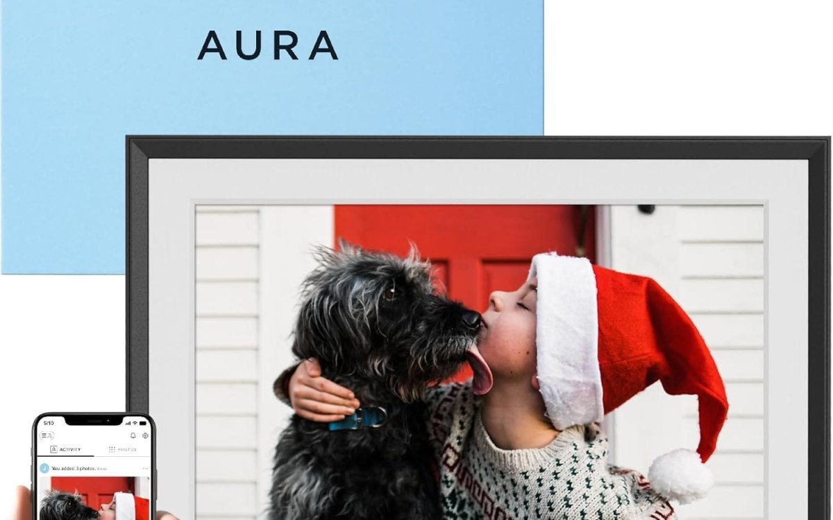 Aura Digital Picture Frame - 10.1" HD Mat Display | Wirecutter's Best Digital Frame for Gifting - Send Photos Directly from Your Phone from Anywhere | Quick & Easy Setup Over WiFi - Free App | Black