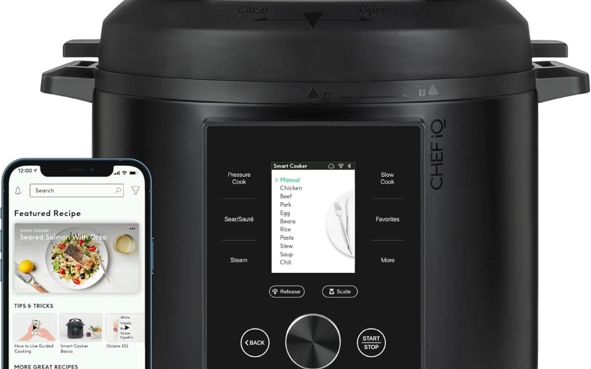 CHEF iQ Smart Pressure Cooker 10 Cooking Functions & 18 Features, Built-in Scale, 1000+ Presets & Times & Temps w/App for 600+ Foolproof Guided Recipes, Rice & Slow Electric MultiCooker, 6 Qt