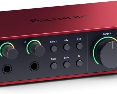 Focusrite Scarlett 2i2 4th Gen USB Audio Interface, Composition, Streaming and Podcasting - HiFi Studio Quality Recording and All the Software You Need to Record