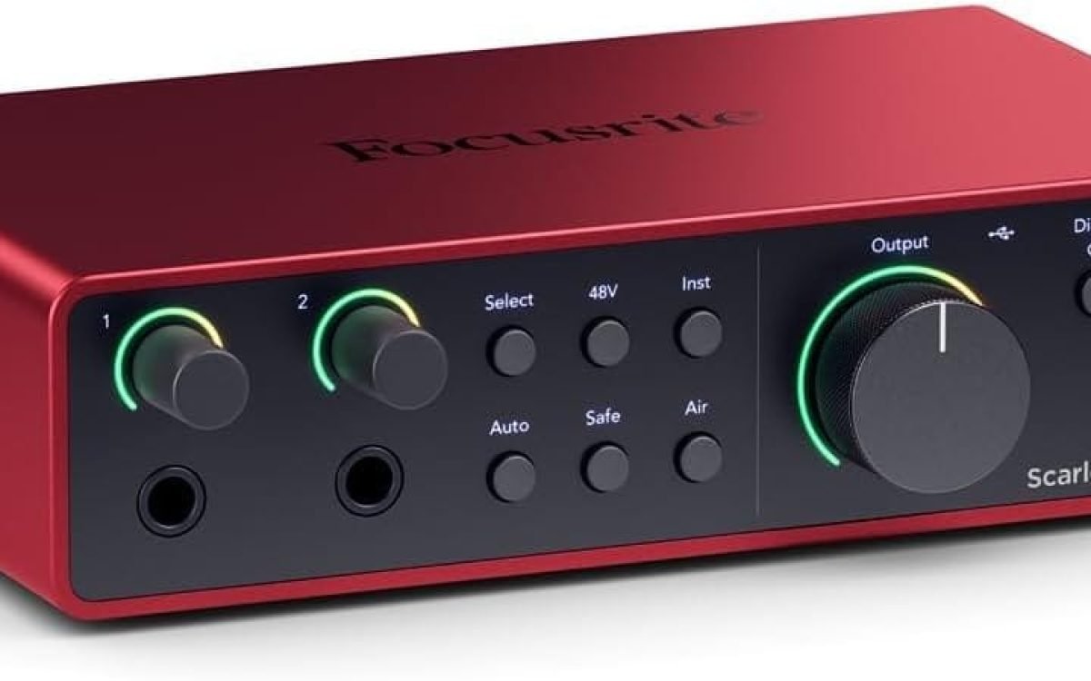 Focusrite Scarlett 2i2 4th Gen USB Audio Interface, Composition, Streaming and Podcasting - HiFi Studio Quality Recording and All the Software You Need to Record