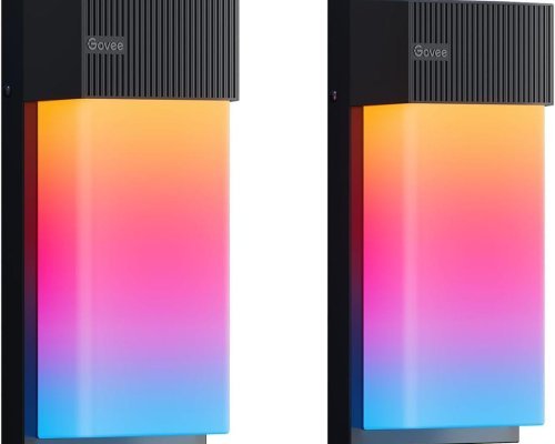 Govee Outdoor Wall Lights RGBIC, 1500LM Smart LED Wall Light with 45 Scene Modes, IP65 Waterproof for Outside Light, DIY Lighting Effects, Works with Alexa, Google Assistant and Matter, 2 Packs 