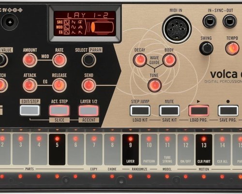 Korg Volca Drum Digital Percussion Synthesizer w/ 16-step Sequencer and Active Step